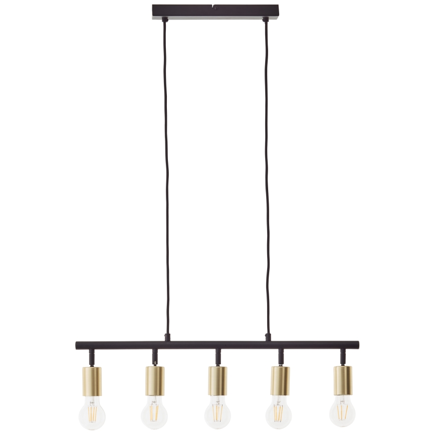 Brilliant - Подвесная люстра на тросе 5xE27/28W/230V чёрный/латунь
