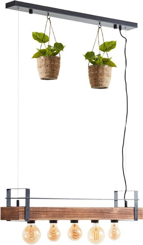 Brilliant - Подвесная люстра на тросе BANKWOOD 5xE27/28W/230V, отделка тополь