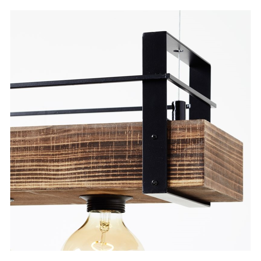 Brilliant - Подвесная люстра на тросе BANKWOOD 5xE27/28W/230V, отделка тополь