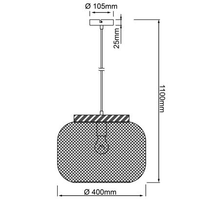 Brilliant - Подвесная люстра на тросе GIADA 1xE27/40W/230V, диаметр 39 см, серый