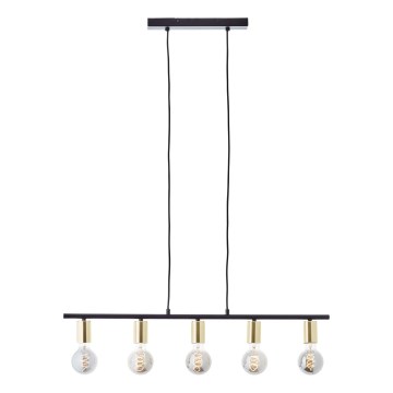 Brilliant - Подвесная люстра на тросе KERRY 5xE27/40W/230V чёрный/латунь