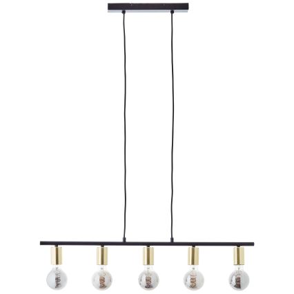 Brilliant - Подвесная люстра на тросе KERRY 5xE27/40W/230V чёрный/латунь