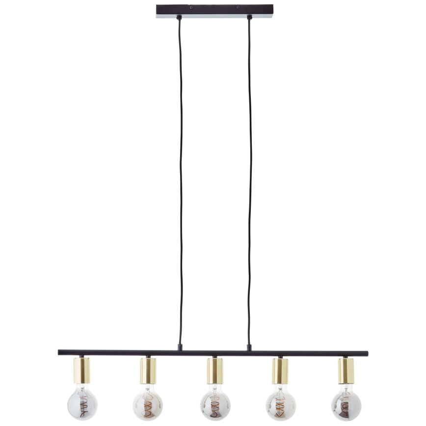 Brilliant - Подвесная люстра на тросе KERRY 5xE27/40W/230V чёрный/латунь