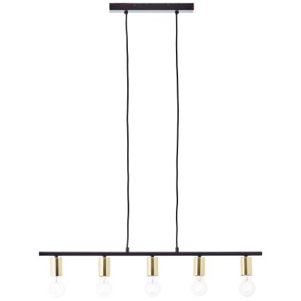 Brilliant - Подвесная люстра на тросе KERRY 5xE27/40W/230V чёрный/латунь