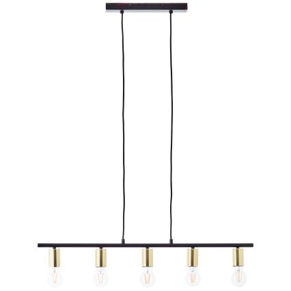 Brilliant - Подвесная люстра на тросе KERRY 5xE27/40W/230V чёрный/латунь