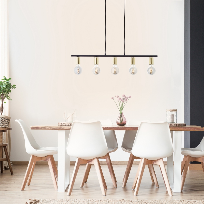 Brilliant - Подвесная люстра на тросе KERRY 5xE27/40W/230V чёрный/латунь