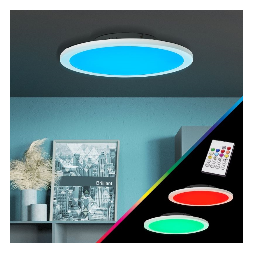 Brilliant - Потолочный RGBW-светильник с регулированием яркости ABIE LED/24W/230V 2700-6500K + дистанционное управление