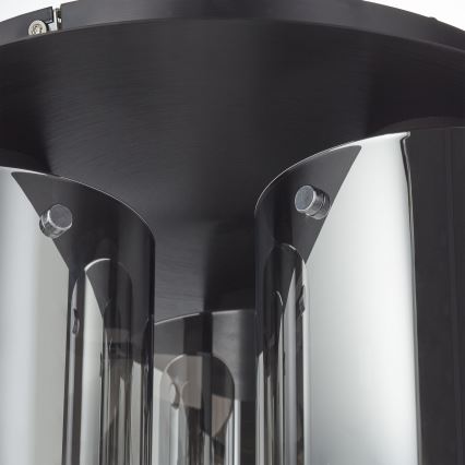 Brilliant - Потолочный светильник BETH 3xE27/60W/230V Ø 37 см черный/дымчатый