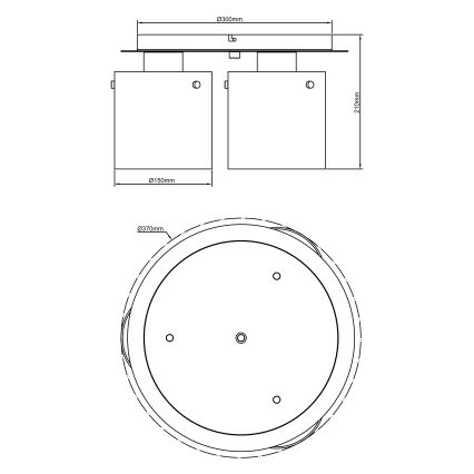 Brilliant - Потолочный светильник BETH 3xE27/60W/230V Ø 37 см черный/дымчатый