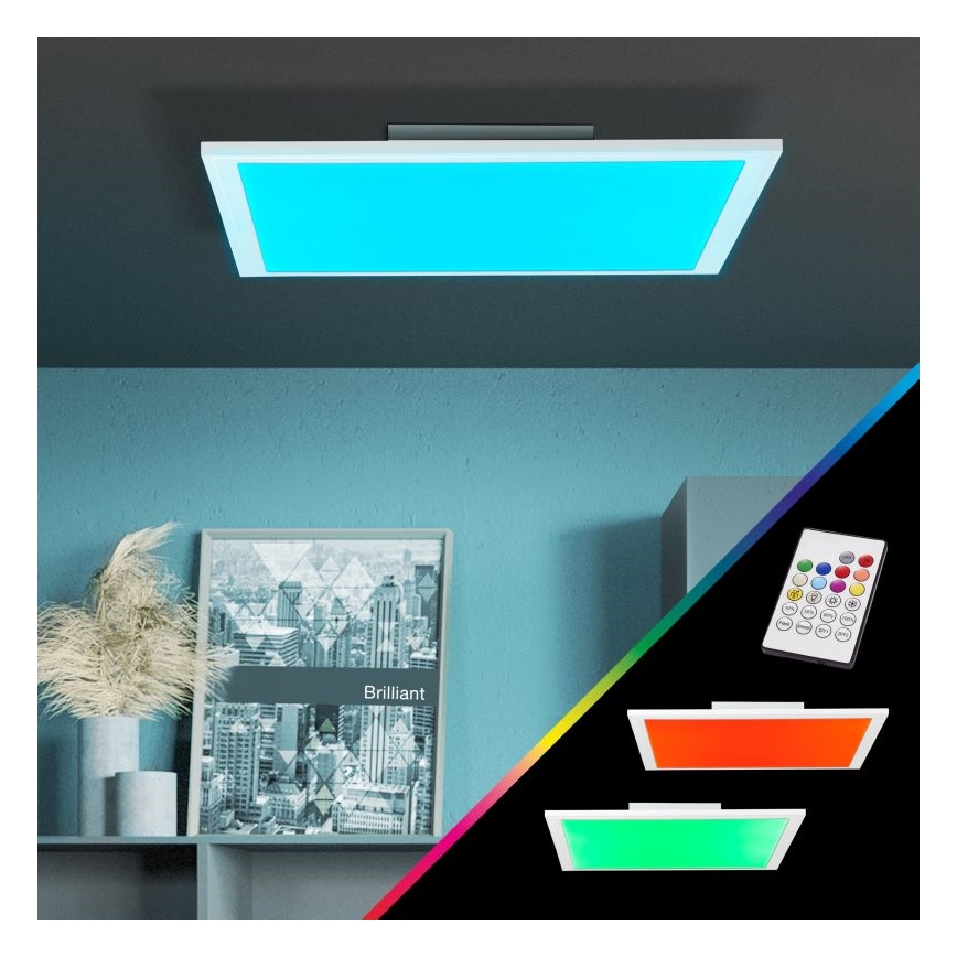 Brilliant - Потолочный RGBW-светильник с регулированием яркости ABIE LED/24W/230V 2700-6500K + дистанционное управление