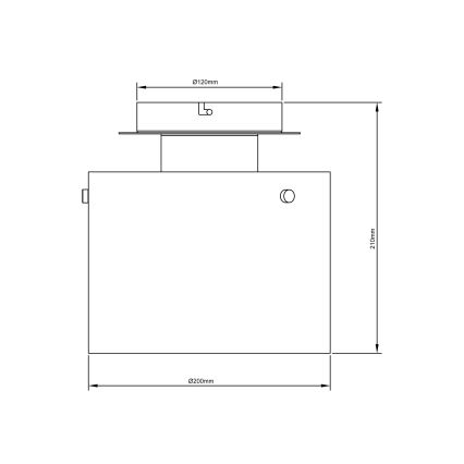 Brilliant - Потолочный светильник BETH 1xE27/60W/230V диам. 20 см черный/дымчатый