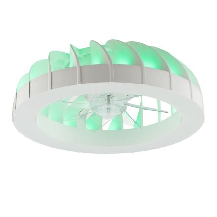 Brilliant - Светодиодный RGBW регулируемый потолочный вентилятор с подсветкой FANORA LED/30W/230V 2700-6500K диам. 46 см белый + дистанционное управление