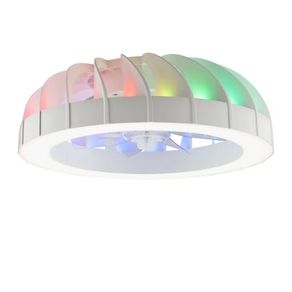 Brilliant - Светодиодный RGBW регулируемый потолочный вентилятор с подсветкой FANORA LED/30W/230V 2700-6500K диам. 46 см белый + дистанционное управление