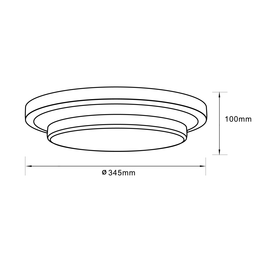 Brilliant - Стельовий LED світильник MALMÖ LED/12W/230V 3000K діаметр 34,5 см чорний