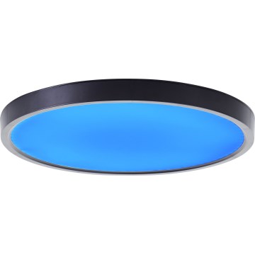 Brilliant - Стельовий RGBW-світильник з регулюванням яскравості LOTTI LED/16W/230V 3000K діаметр 30 см чорний Wi-Fi Tuya + пульт дистанційного керування