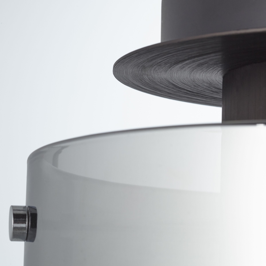 Brilliant - Стельовий світильник BETH 1xE27/60W/230V діаметр 20 см чорний/димчастий