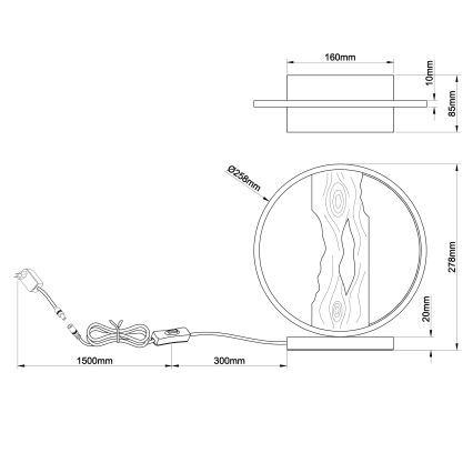 Brilliant - Светодиодная настольная лампа CHAUMONT LED/7,5W/230V сосна - сертифицировано FSC