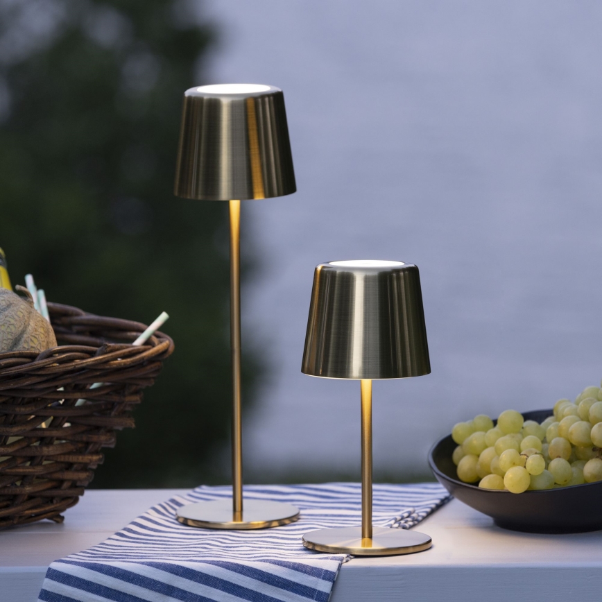 Brilliant - Светодиодная уличная сенсорная лампа с регулированием яркости XAANA LED/4W/5V 3000/4000/6500K 2600 mAh IP44 золотистый