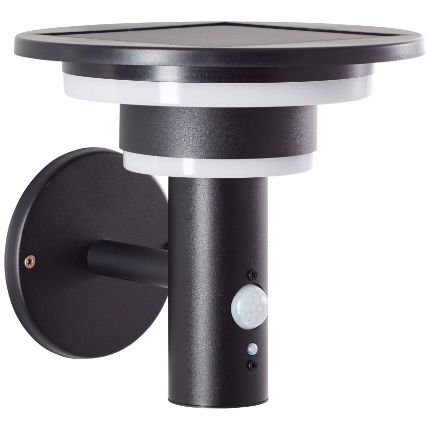 Brilliant - Светодиодный настенный светильник на солнечной батарее с датчиком GARVINA LED/3W/3,7V 2000 mAh IP44 черный