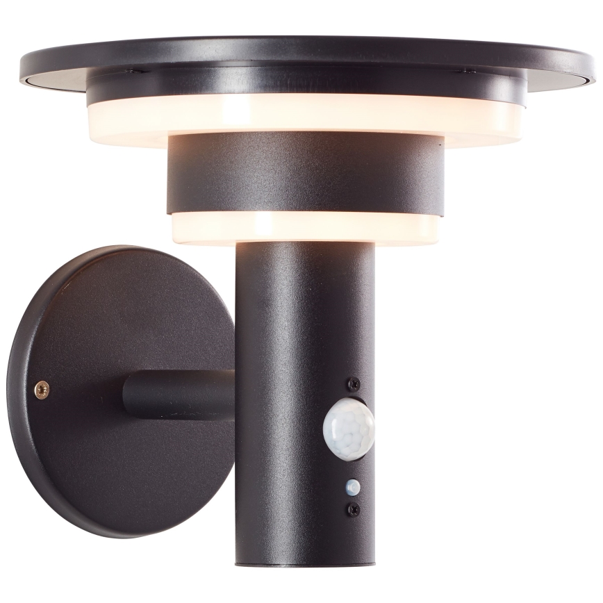 Brilliant - Светодиодный настенный светильник на солнечной батарее с датчиком GARVINA LED/3W/3,7V IP44 черный