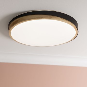 Brilliant - Светодиодный потолочный светильник с регулированием яркости BAARLO LED/36W/230V 3000-6500K диаметр 50 см черный/каучук + дистанционное управление