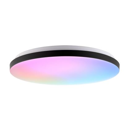 Brilliant - Светодиодный потолочный RGBW-светильник с регулированием яркости LIVIO LED/20W/230V 3000-6500K диаметр 49 см черный + дистанционное управление