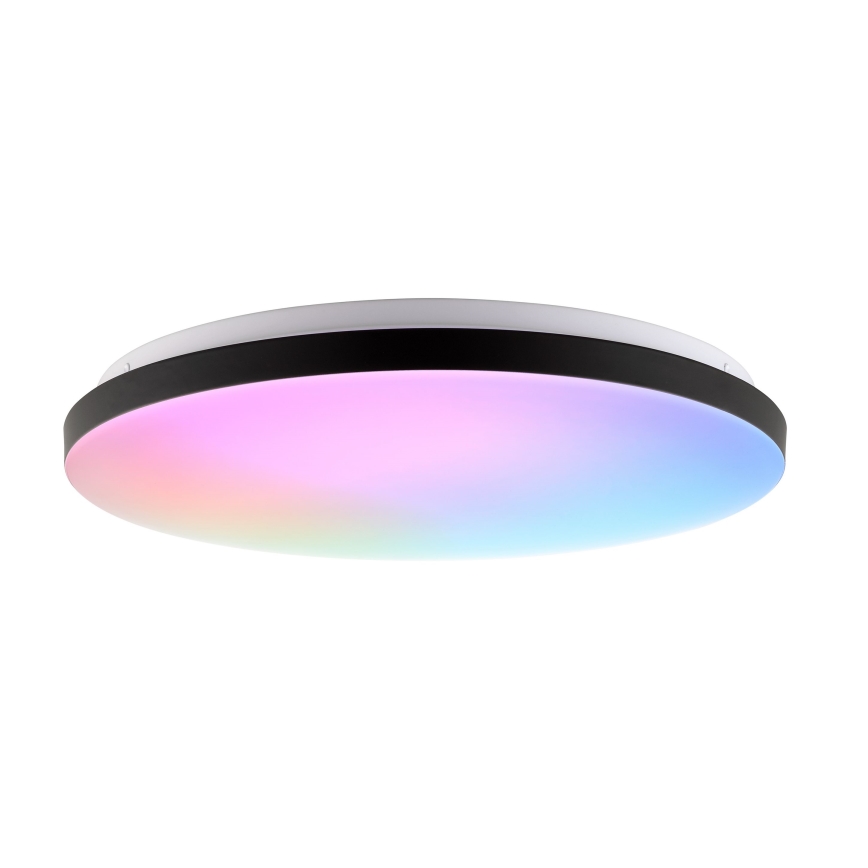 Brilliant - Светодиодный потолочный RGBW-светильник с регулированием яркости LIVIO LED/20W/230V 3000-6500K диаметр 49 см черный + дистанционное управление