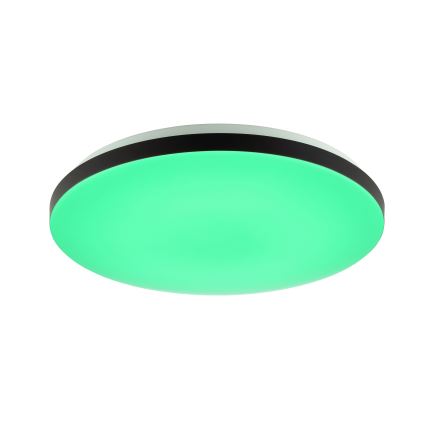 Brilliant - Светодиодный потолочный RGBW-светильник с регулированием яркости LIVIO LED/20W/230V 3000-6500K диаметр 49 см черный + дистанционное управление