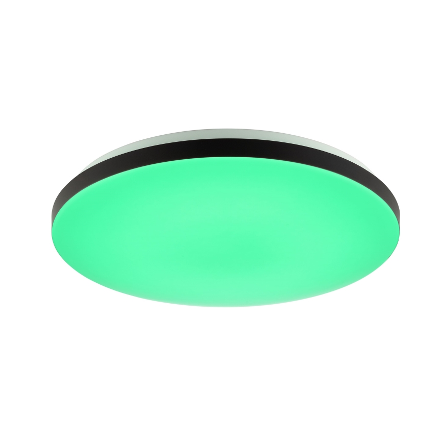 Brilliant - Светодиодный потолочный RGBW-светильник с регулированием яркости LIVIO LED/20W/230V 3000-6500K диаметр 49 см черный + дистанционное управление
