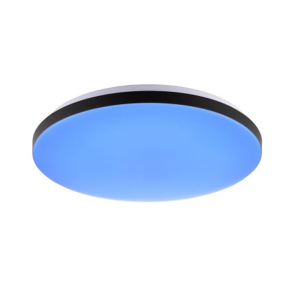 Brilliant - Светодиодный потолочный RGBW-светильник с регулированием яркости LIVIO LED/20W/230V 3000-6500K диаметр 49 см черный + дистанционное управление