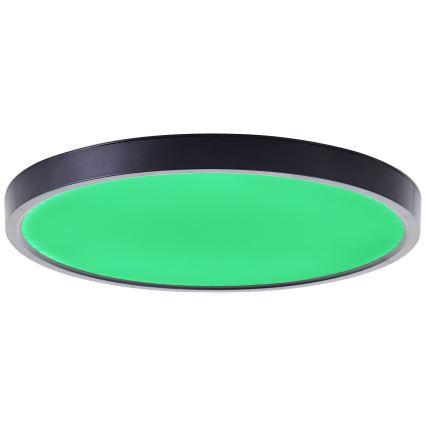 Brilliant - Светодиодный потолочный RGBW-светильник с регулированием яркости LOTTI LED/16W/230V 3000K диаметр 30 см черный Wi-Fi Tuya + дистанционное управление