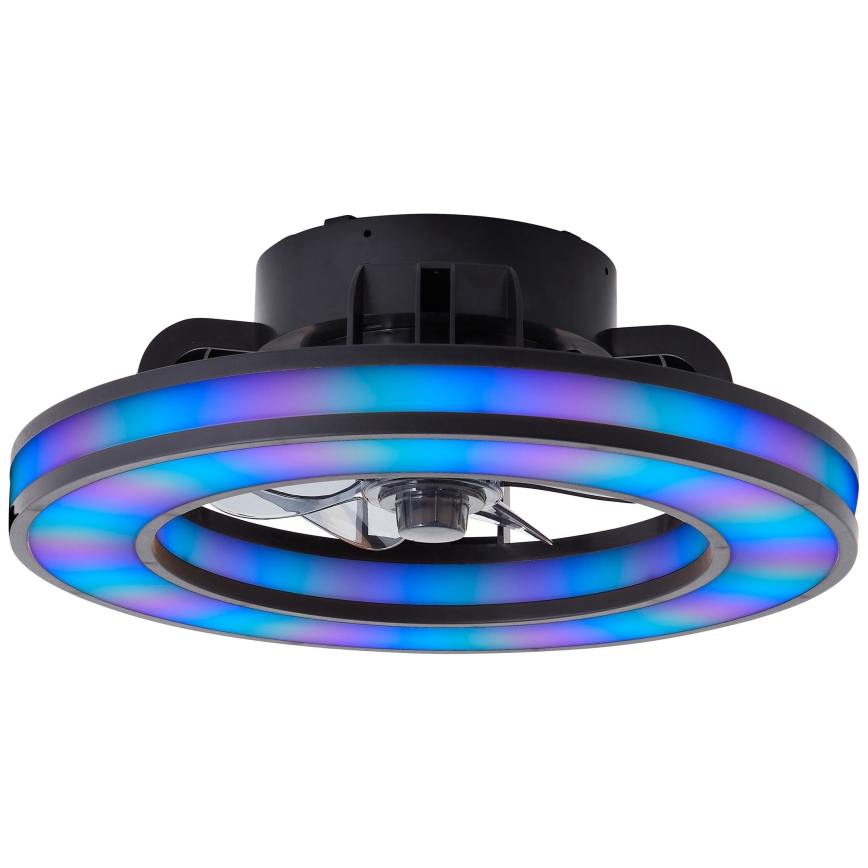 Brilliant - Светодиодный потолочный RGBW-вентилятор с регулированием яркости MONDELLO LED/26W/230V 2700-6500K диаметр 41 см черный + дистанционное управление