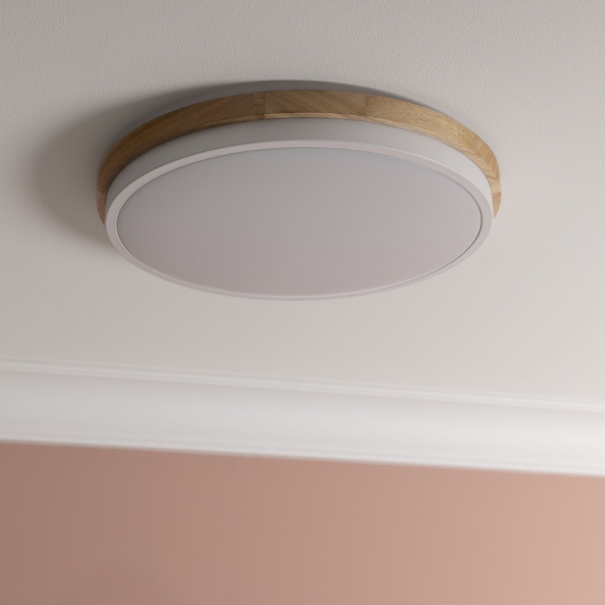 Brilliant - Светодиодный потолочный светильник с регулированием яркости BAARLO LED/24W/230V диаметр 35 см белый/каучук - сертифицировано FSC