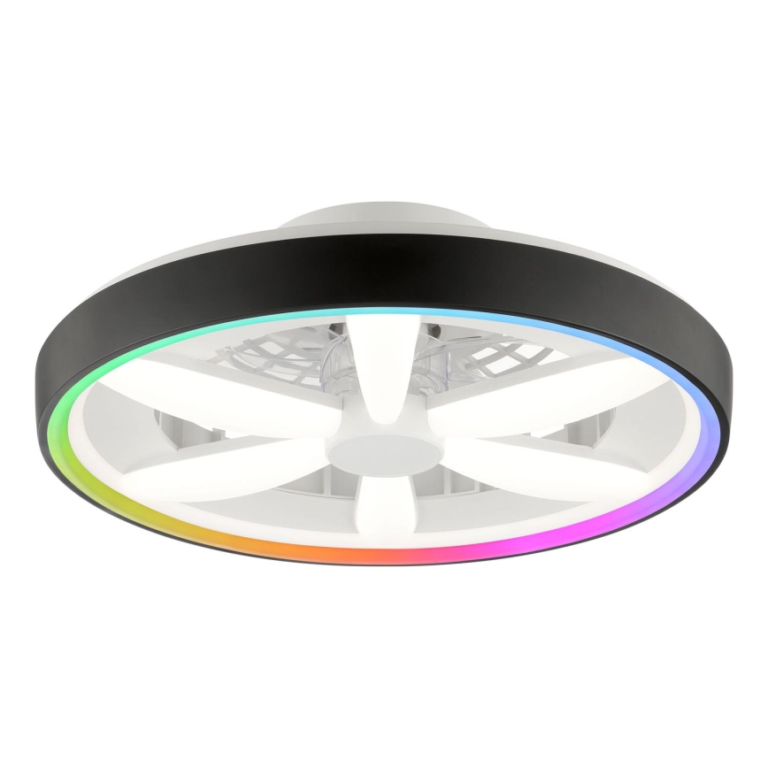 Brilliant - Светодиодный RGBW потолочный вентилятор с диммером и светильником GAIANO LED/48W/230V 2700-6500K черный + дистанционное управление