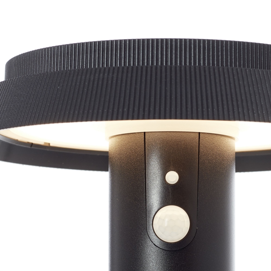 Brilliant - Светодиодный светильник на солнечной батарее с датчиком ALVERO LED/4W/3,7V 2000 mAh 70 см IP44 черный