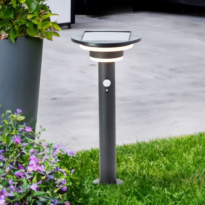 Brilliant - Светодиодный светильник на солнечной батарее с датчиком GARVINA LED/3W/3,7V 45 см IP44 черный