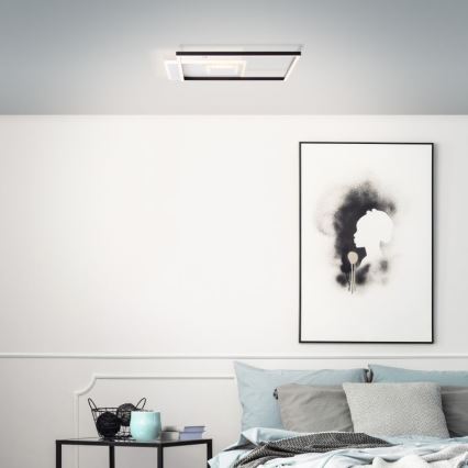 Brilliant - Светодиодный потолочный светильник с регулированием яркости IORGO LED/40W/230V 3000K 43,5x43,5 см белый/черный