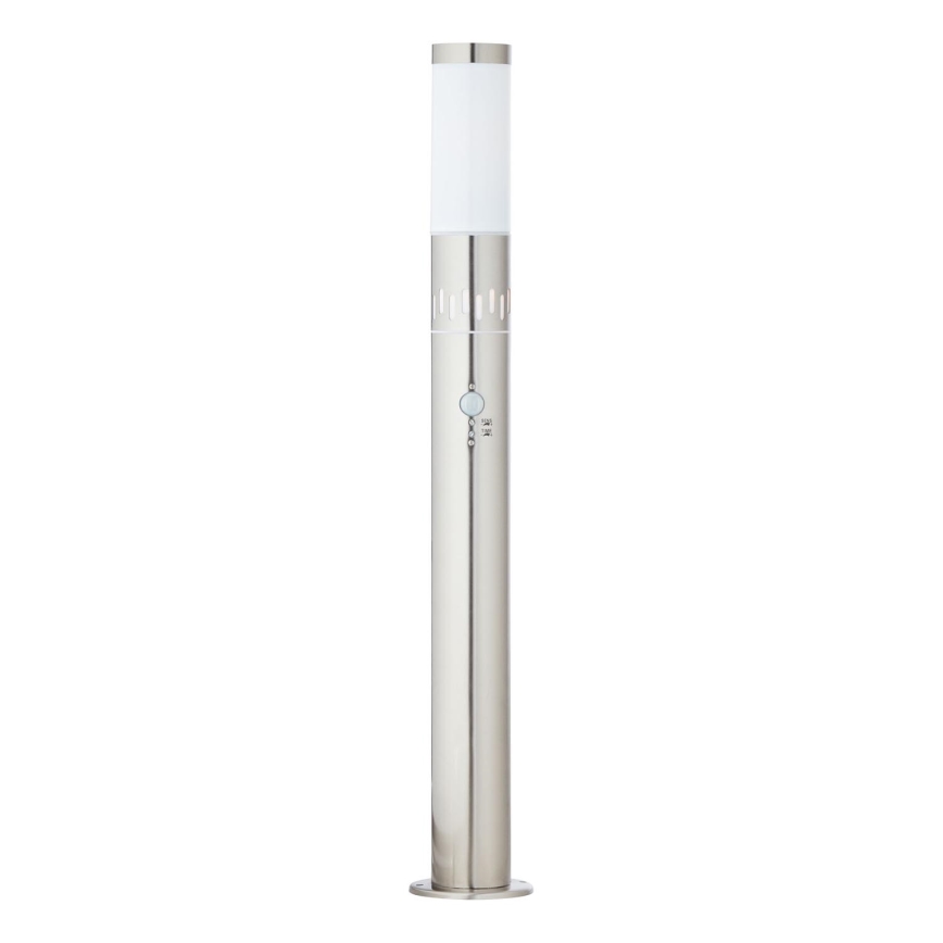 Brilliant - Світлодіодна вулична лампа з датчиком LEIGH LED/0,9W/230V + 1xE27/11W 80 см IP44 глянцевий хром