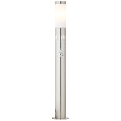 Brilliant - Світлодіодна вулична лампа з датчиком LEIGH LED/0,9W/230V + 1xE27/11W 80 см IP44 глянцевий хром
