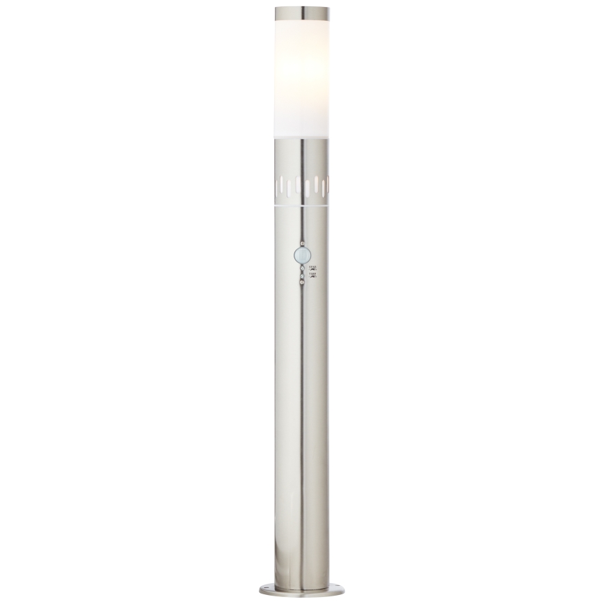 Brilliant - Світлодіодна вулична лампа з датчиком LEIGH LED/0,9W/230V + 1xE27/11W 80 см IP44 глянцевий хром