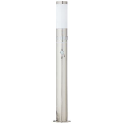 Brilliant - Світлодіодна вулична лампа з датчиком LEIGH LED/0,9W/230V + 1xE27/11W 80 см IP44 глянцевий хром