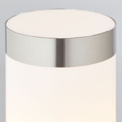 Brilliant - Світлодіодна вулична лампа з датчиком LEIGH LED/0,9W/230V + 1xE27/11W 80 см IP44 глянцевий хром