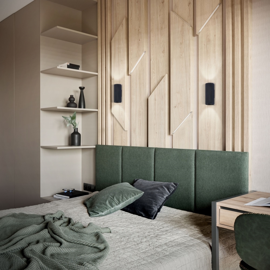 Brilliant - Світлодіодний настінний світильник MARTY 2xGU10/5W/230V чорний