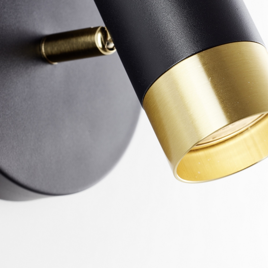 Брілліант - Світлодіодний настінний точковий світильник ВІГОЛО 1xGU10/5W/230V чорний/золотий