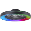 Brilliant - Світлодіодний RGBW регульований стельовий вентилятор MAZZARO LED/24W/230V 3000-6500K діаметр 58 см чорний + дистанційне керування