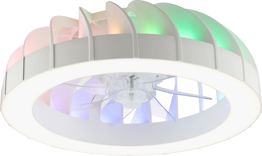Brilliant - Світлодіодний RGBW регульований стельовий вентилятор зі світлом FANORA LED/30W/230V 2700-6500K діаметр 46 см білий + дистанційне керування