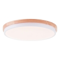 Brilliant - Світлодіодний стельовий світильник з регулюванням яскравості BAARLO LED/24W/230V діаметр 35 см білий/каучукове дерево - FSC сертифіковано
