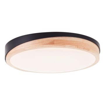 Brilliant - Світлодіодний стельовий світильник з регулюванням яскравості BAARLO LED/24W/230V діаметр 35 см чорний/каучукове дерево - FSC сертифіковано