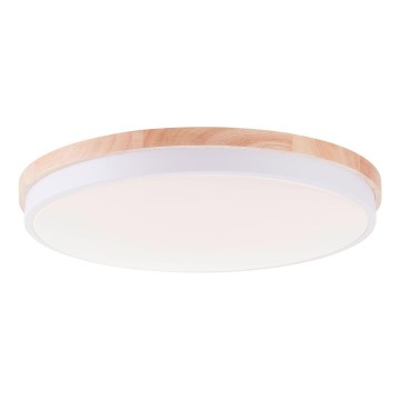 Brilliant - Світлодіодний стельовий світильник з регулюванням яскравості BAARLO LED/36W/230V 3000-6500K діаметр 50 см білий/каучукове дерево + пульт дистанційного керування - FSC сертифіковано