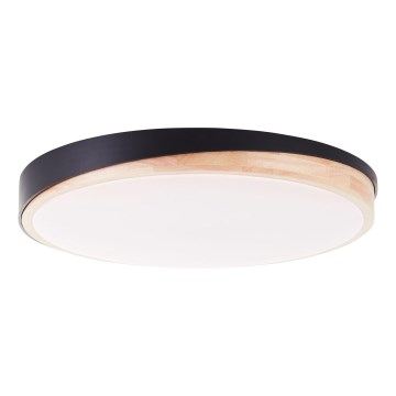 Brilliant - Світлодіодний стельовий світильник з регулюванням яскравості BAARLO LED/36W/230V 3000-6500K діаметр 50 см чорний/каучукове дерево + пульт дистанційного керування - FSC сертифіковано